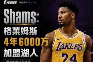 Shams报道:格莱姆斯4年6000万加盟湖人,合同中含球员选项
