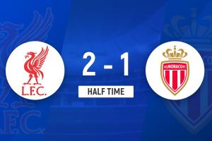 战报：利物浦2-1摩纳哥，伊萨克传射维尔茨破门