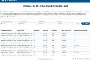 此前受转会注册禁令影响的延边龙鼎、青岛海牛被FIFA禁令公示中移除